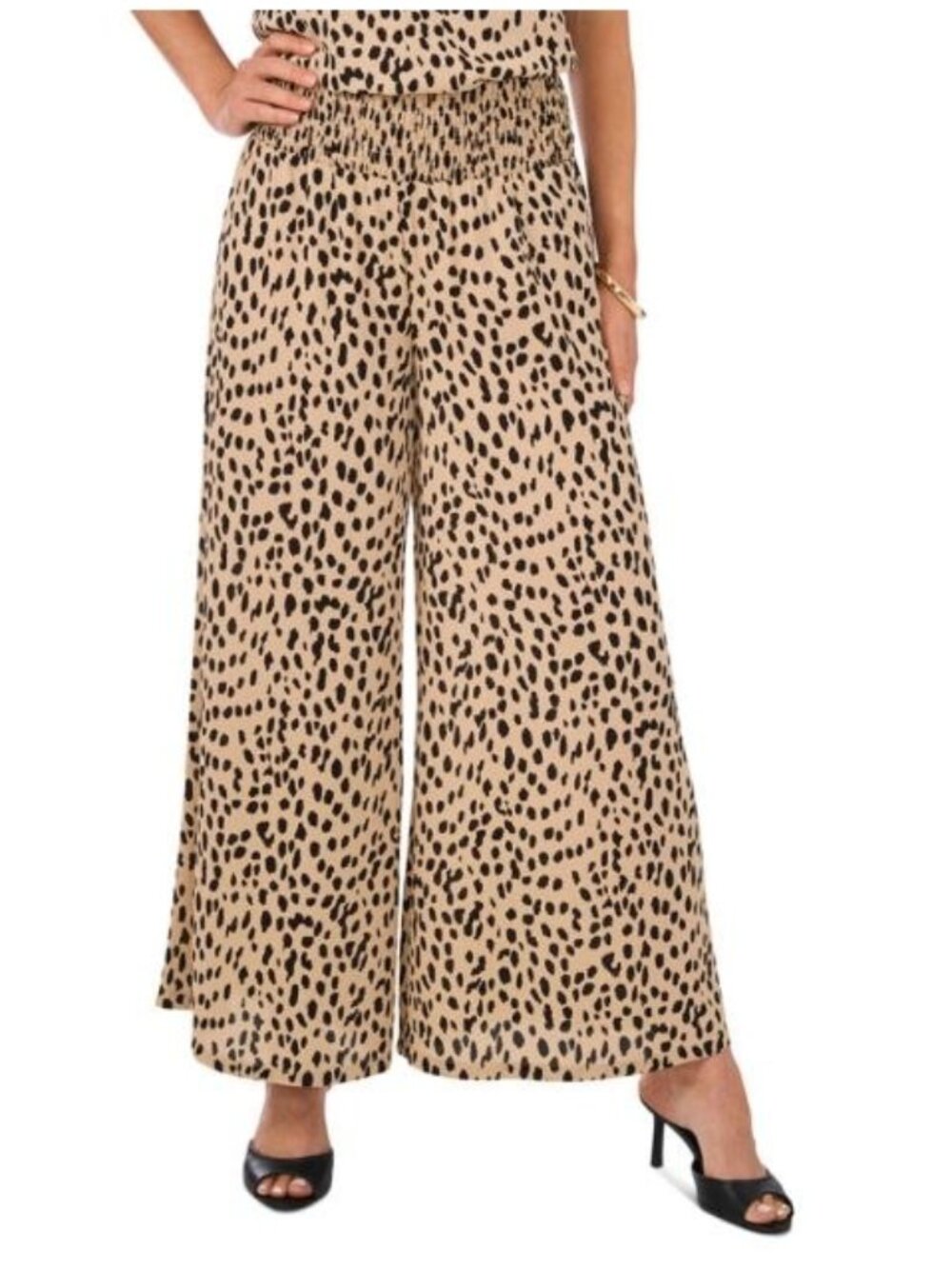 $89 Vince Camuto Women's Printed Smocked - Wide Leg Pants Size XL